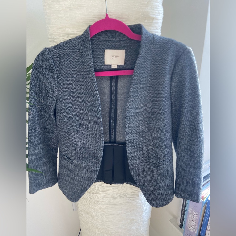 LOFT Petite Grey Tweed Jacket